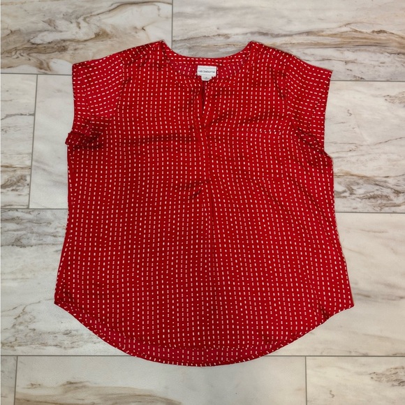 Liz Claiborne Red Polka Dot Blouse Size XL - Picture 6 of 6
